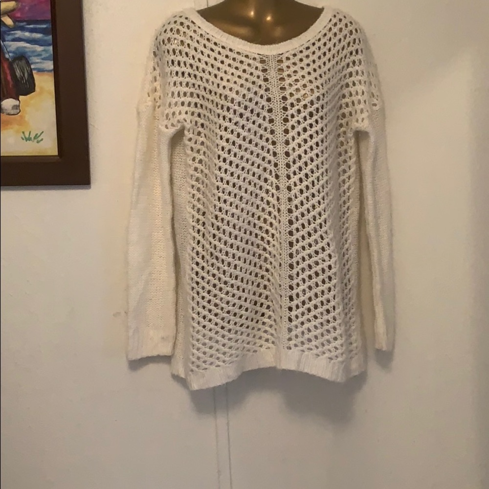 Rue21 white sweater shirt knitted long sleeve